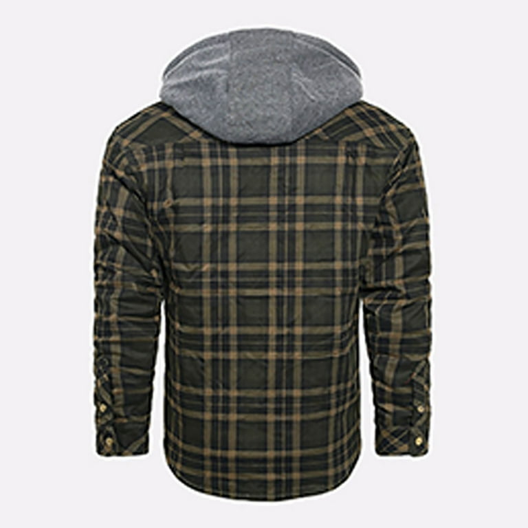 Aloohaidyvio George Men's Full Zip Flannel Jacket Sherpa Fleece