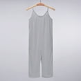 thumbnail image 5 of Baby Girl Romper Girls Fashion Solid Casual Sleeveless Halter Jumpsuit With Side Pockets Girls' Jumpsuits Grey 8 Years-9 Years, 5 of 7