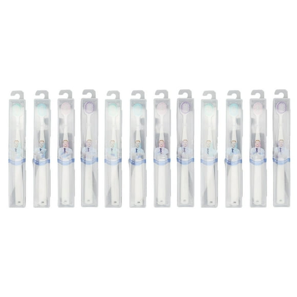 12 piezas de Cepillo de dientes Nikou pelo fino y suave para hombres y mujeres color aleatorio