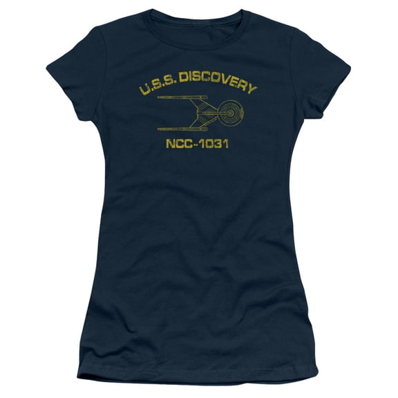 Star Trek Discovery Discovery Athletic Junior Women's Sheer T-Shirt Navy