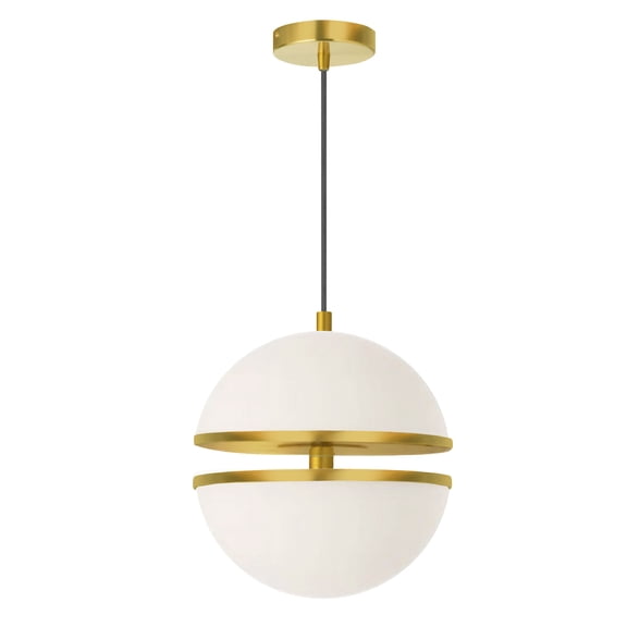Dainolite AMC-1330LEDP-AGB 30W Pendant, Aged Brass with White Glass