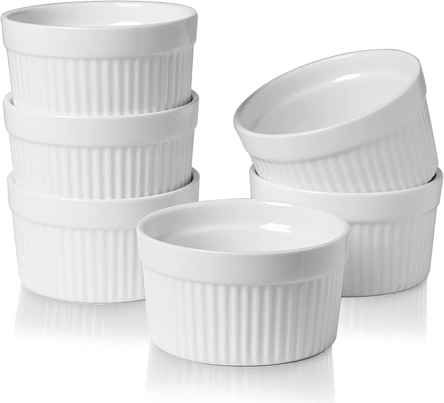 Ramekins Ceramics Ramekins for Creme Brulee Dishes,Dipping Sauces,Baking Pudding Cups, Souffle