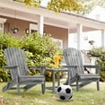 thumbnail image 2 of Smuxee 4Pcs Adirondack Chair Set, Folding Wood Outdoor Chair Patio, Gray, 2 of 8