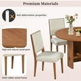 thumbnail image 5 of Harper & Bright Designs 5 Pieces Round Dining Table Set for 4, Minimalist Farmhouse Dining Table with 4 Solid Wood Upholstered Chairs, Kitchen & Dining Room Sets, Beige+Brown, 5 of 15