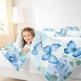 thumbnail image 3 of Manfei Chic Butterflies King Size Comforter Sets,Rustic Leaves Bedding Comforter Set,Dreamy Blue Rose Bedding Set For Kids,Luxury Bedroom Decor,3-Piece, 3 of 7