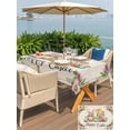 thumbnail image 4 of Easter Gnomes Outdoor Tablecloth - 60x102 Inch Rectangle Dining Table Cover, Spring Floral Colorful Eggs Leaves Beige Waterproof Outdoor Table Cloth with Umbrella Hole & Zipper for Picnic/Patio/Party, 4 of 7