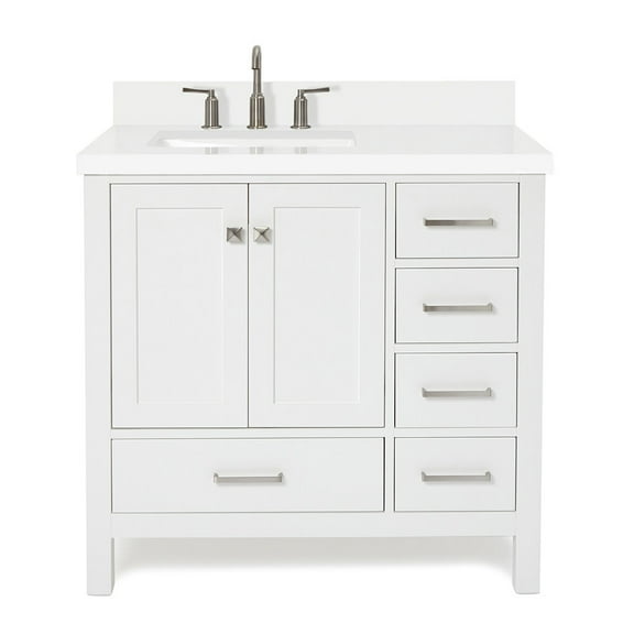 Ariel A037slwqrvo Cambridge 37" Free Standing Single Basin Vanity Set - White