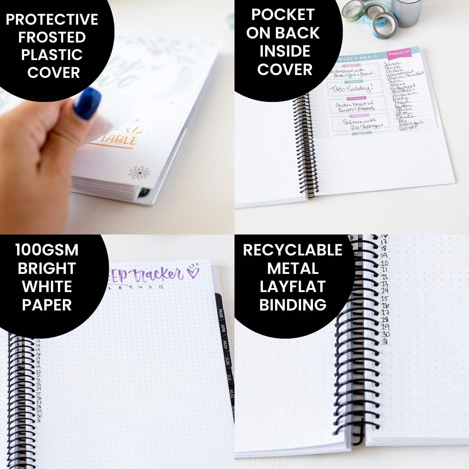 bloom daily planners Undated Dot Journaling Planner & Calendar , 7.5" x 9"