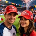 thumbnail image 4 of Cevemin USA 2026 Patriotic Flag Soccer Baseball Cap, Adjustable Sport Printed Sun Hat for Men Women Football Sports Fans Daily Outdoor Wear, 4 of 5