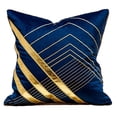 thumbnail image 1 of Fundas de cojín bordadas a rayas de cuero de 18 x 18 pulgadas, fundas de almohada europeas de lujo, almohadas decorativas para sofá, sala de estar, dormitorio, coche, 45 x 45 cm, 1 of 6