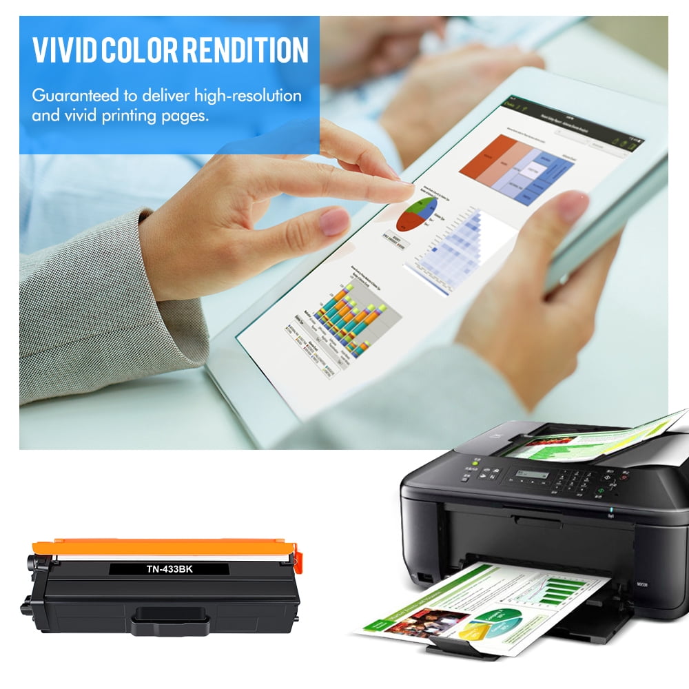 VIPink TN433 Toner Cartridge Compatible for Brother TN-433 TN431 TN436 TN433BK TN431BK TN 433 Brother HL-L8360CDW MFC-L8900CDW HL-L8260CDW L8360CDWT MFC-L8610CDW Printer Ink (KCMY, 4-Pack)
