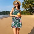 thumbnail image 3 of Goofa Tropical Leaves for Summer Dresses for Women – Beach Floral Sundress, Casual Pockets Boho Tank Dress for Hot Days, 3 of 7