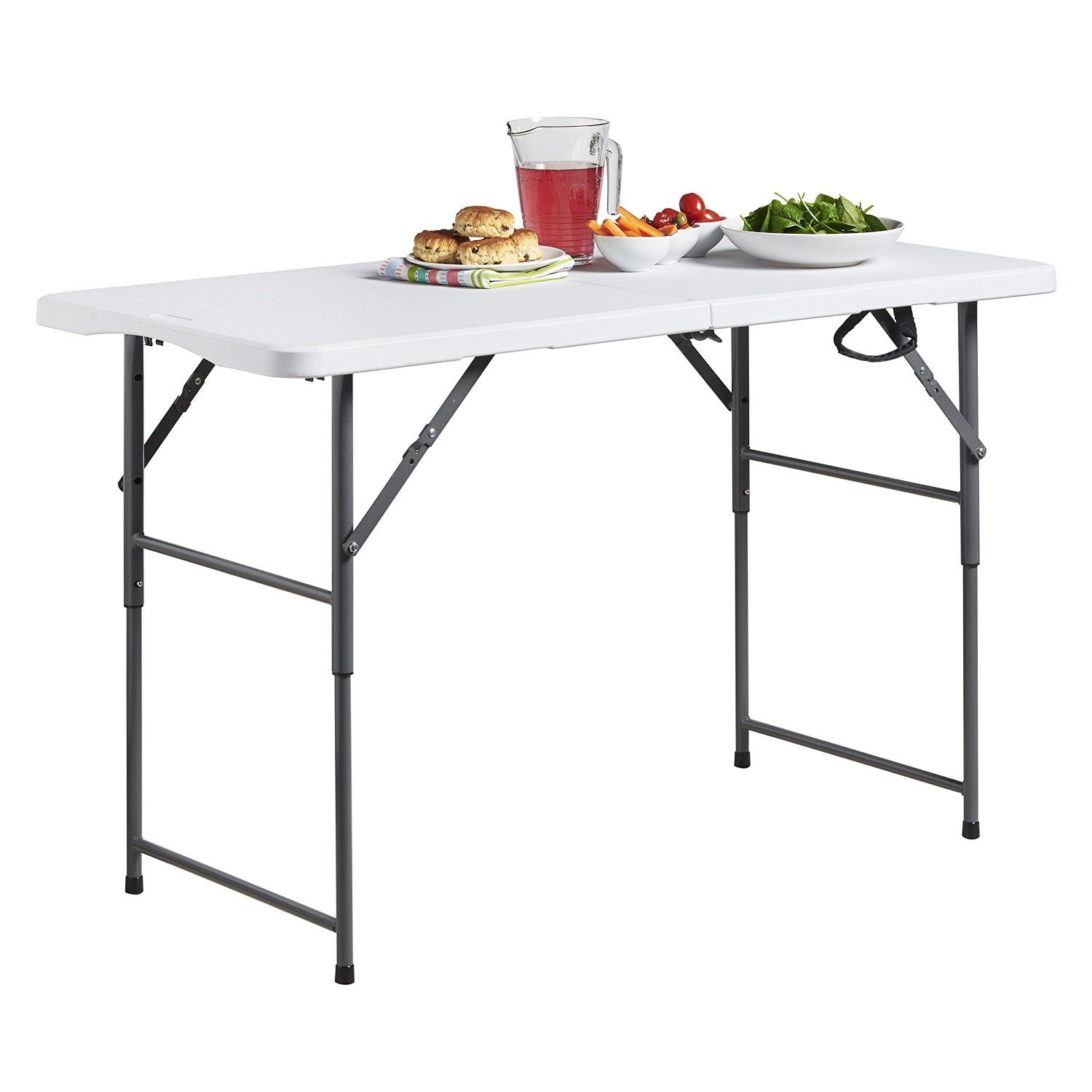 CozyBox Plastic Folding Table Centerfold Picnic Table, BiFold White