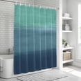thumbnail image 5 of Teal Blue Ombre Shower Curtain Set - Standard 72" x 72" Washable Bathtub Curtain with 12 Hooks, Modern Abstract Art Texture Waterproof Fabric Stall Shower Curtains for Bathroom/Bathtub Décor, 5 of 6