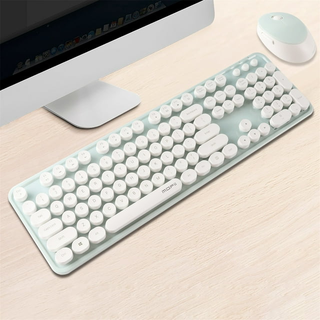 TIMIFIS Keyboard Wireless Keyboard and Mouse Set 2.4G Wireless Keyboard Punk Keycap /PC/Mute Gift