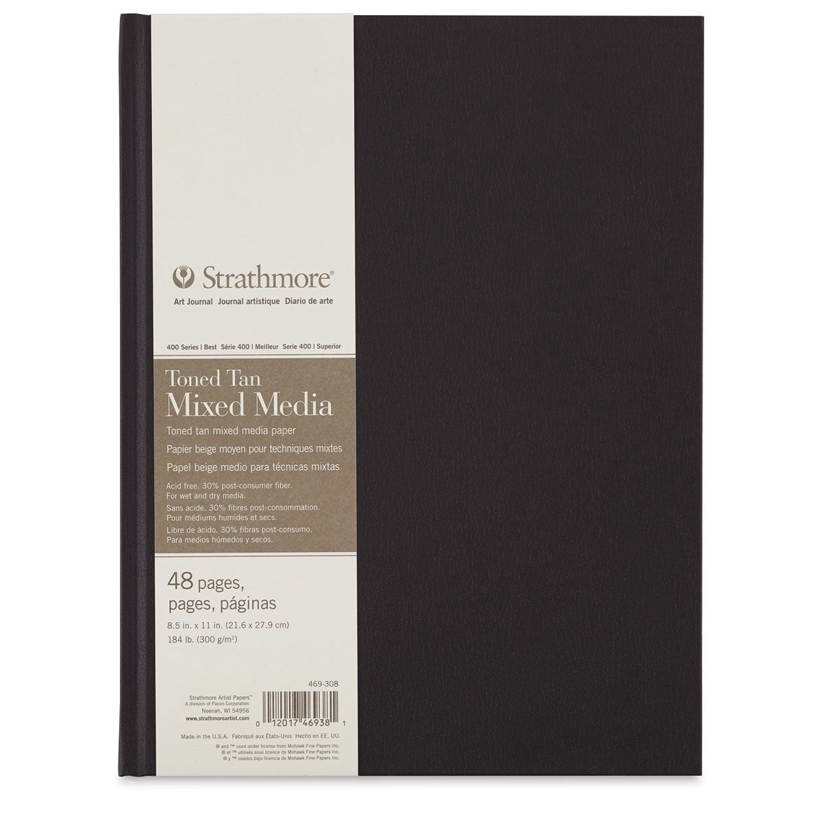 Strathmore Hard-Bound Mixed Media Toned Art Journal, 400 Series, 8.5in x 11in, Gray