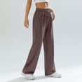 thumbnail image 6 of Hearthz Women's Wide Leg Sweatpants High Waist Baggy Flared Pants Drawstring Athletic Joggers Sweat Pants Brown,L, 6 of 6