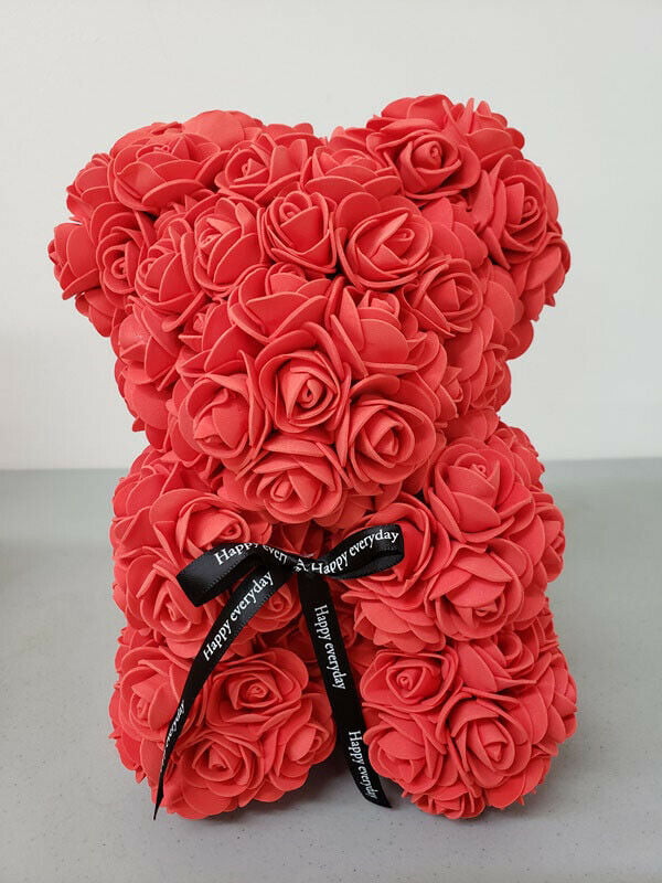 Rose Bear Teddy Bear Cub Forever Artificial Rose Anniversary Christmas Valentine 