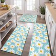 thumbnail image 2 of Blue White Flower Pattern Kitchen Rugs Sets Of 3,Kitchen Runner Rugs Non Skid Washable,Decorative Kitchen Floor Mats for Kitchen,Sink,Laundry,17"x30"+ 17"x47" + 17"x59", 2 of 6