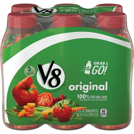 V8 Original 100% Vegetable Juice, 12 oz. Bottle (Pack of (Best Vegetables To Juice For Cancer)