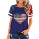thumbnail image 1 of Top Plisado Gradiente de las Mujeres, Cuello de la Tripulación Manga Corta Blusa Suelta para el Hogar Y el Uso Diario, Ligera Túnica de Moda Casual, 1 of 2