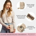 thumbnail image 3 of Kedzie Eclipse Smartphone Crossbody Bag Vegan Leather Cell Phone Bag, Cream (Women's), 3 of 8
