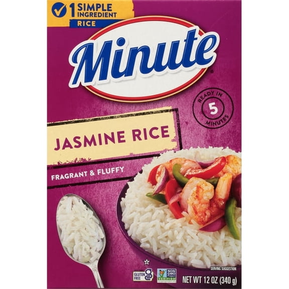 Minute Instant Jasmine Rice Fragrant and Fluffy Gluten Free 12 oz (Pack of 2)