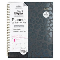 See It Bigger Monthly Weekly Planner Large (8.5" x 11") Black 15-Month Oct 2025-Dec 2026