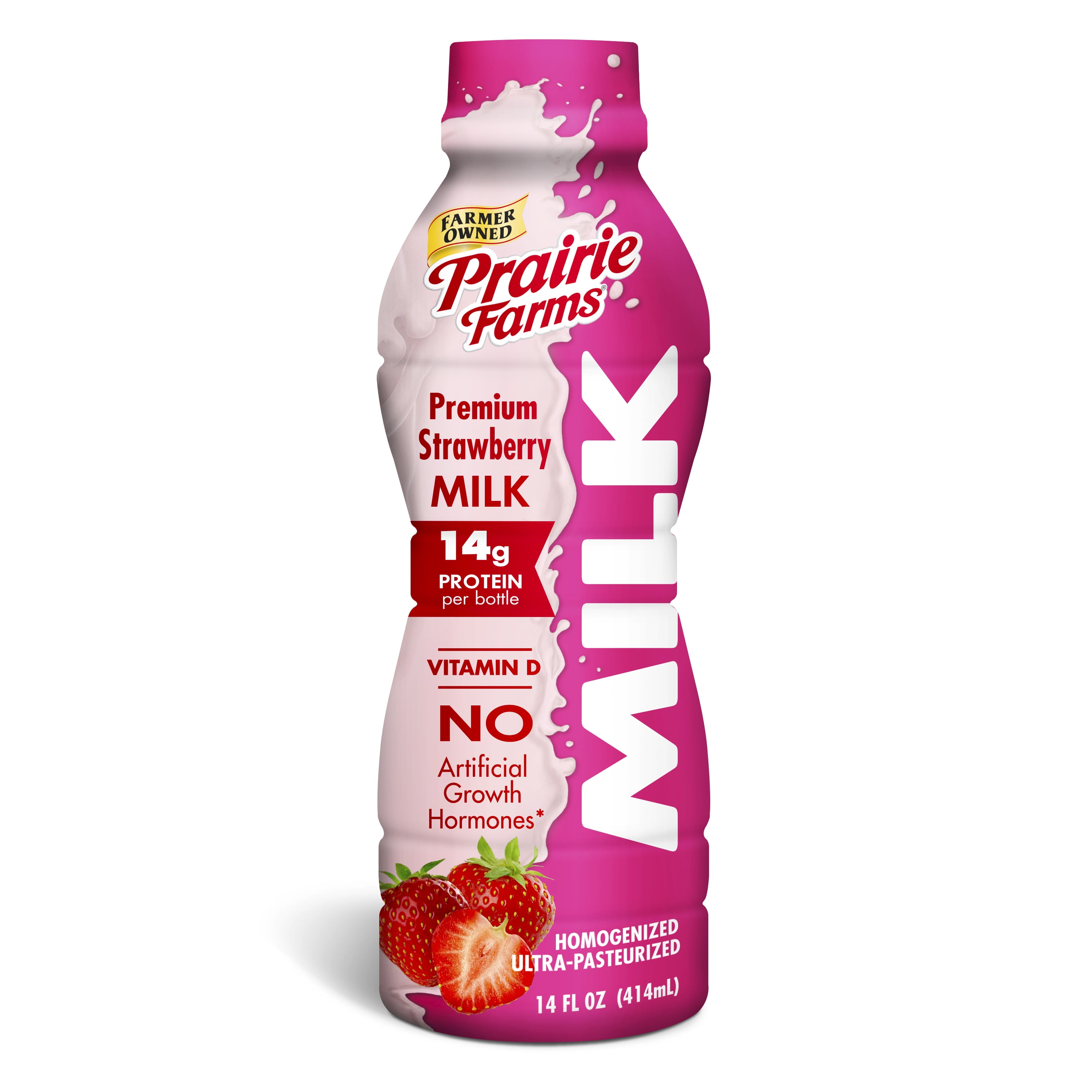 Prairie Farms Premium Strawberry Milk 14 0 Fl Oz Walmart Com Walmart Com