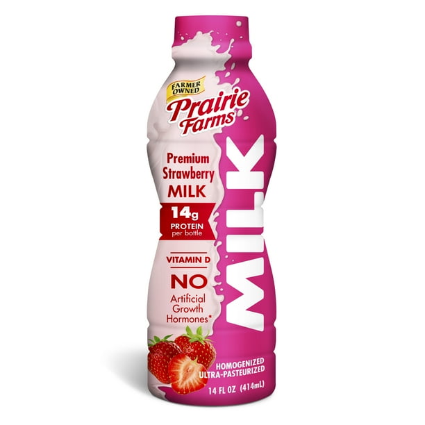 Prairie Farms Premium Strawberry Milk, 14.0 FL OZ