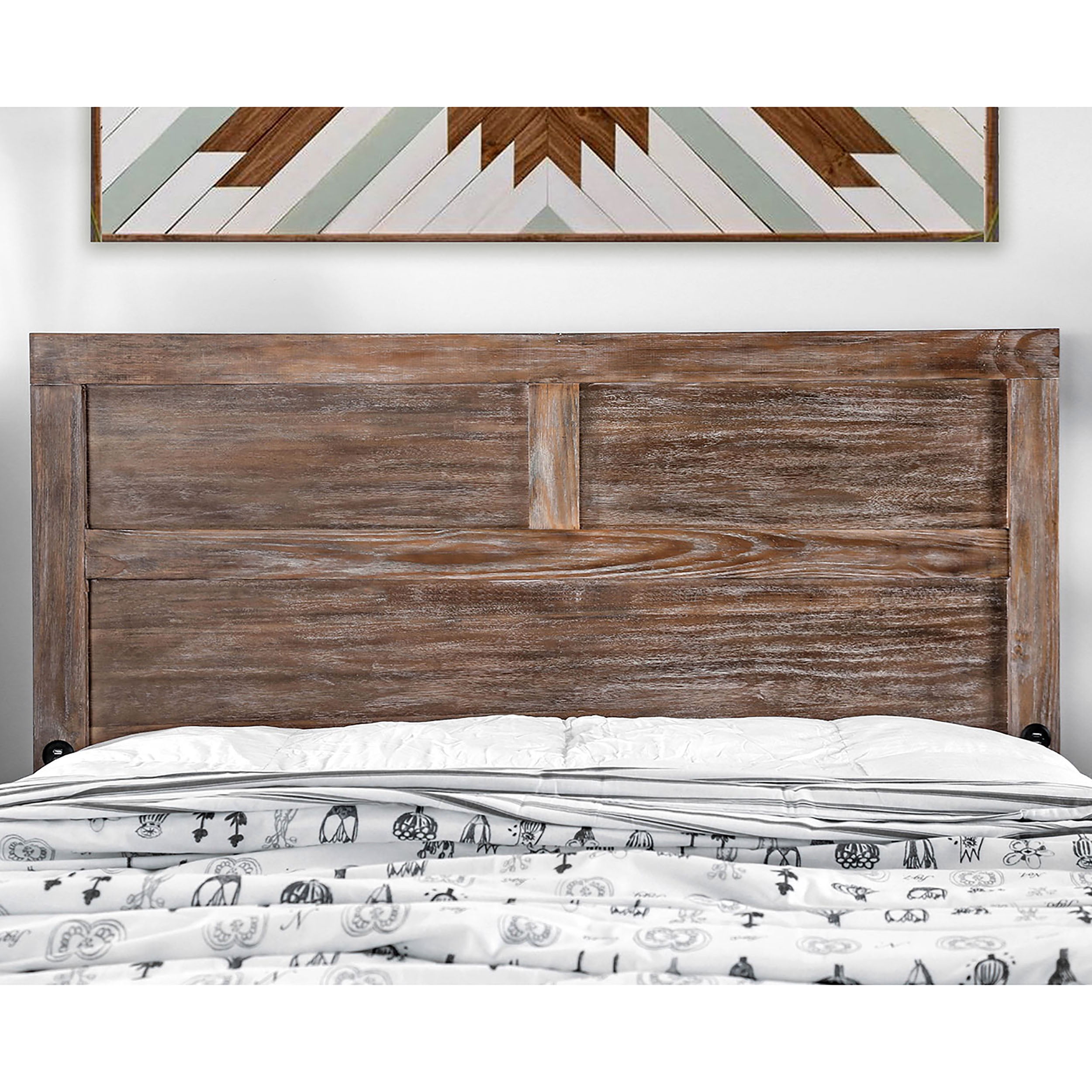 Furniture of America Perrie Platform Bed, California King, Weathered Oak