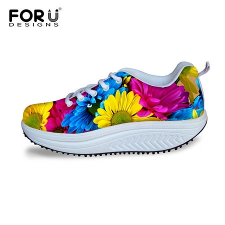 

Autumn Women s Flats Swing Shoes 3D Flower Printing Heightreasing Shoes for Ladies Casual Female Platform Shoes