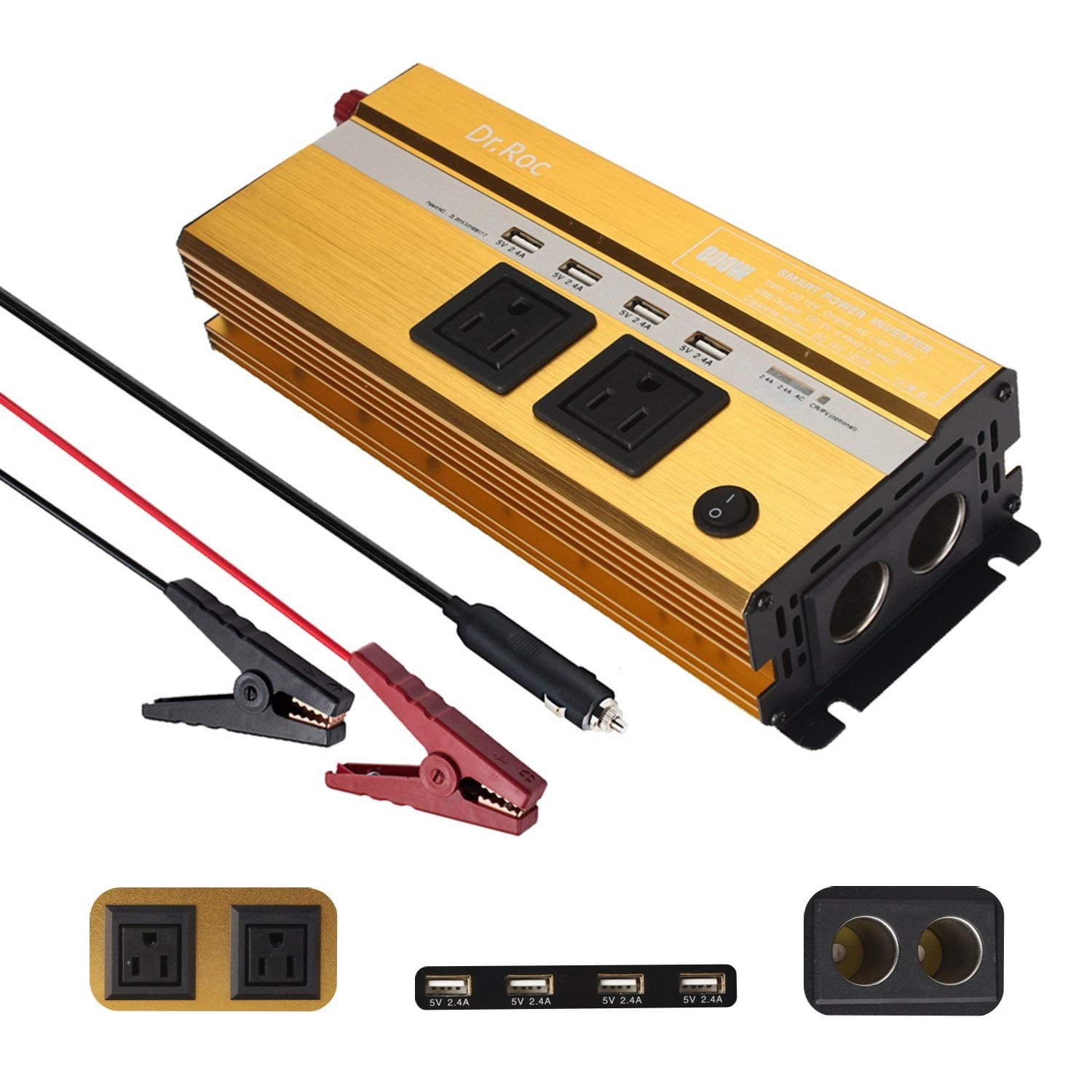 800W Power Inverter DC 12V to 110V AC Power Converter for Household