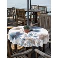 thumbnail image 2 of Outdoor Tablecloth with Umbrella Hole for Patio/Picnic/Party/Camping, Navy Blue Floral Waterproof Table Cloth Round Cover Washable, Watercolor Flowers Farmhouse (Dia 54"), 2 of 8