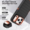 thumbnail image 3 of Petocase Case for iPhone 18 Pro Max (2026) / iPhone 17 Pro Max Case (2025),Stripe Shockproof Rugged Protection Heavy Duty Dust/Drop Proof 3-Layer Durable 6.9'' Phone Case,Black/Orang, 3 of 8