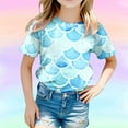 thumbnail image 2 of Shirts for Girls Graphic Print Short Sleeve T Shirt Top Round Neck Soft Basic Preppy Tops T-Shirt Boys & Girls Shirts 8-9 Years, 2 of 4
