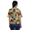 thumbnail image 4 of Moomaya Printed Round Neck Top For Women Elbow Sleeve Blouse Tunic Formal Wear, 4 of 6