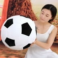 thumbnail image 3 of Thinsont Soft Soccer Ball Doll Pillow Football Cushion Plush Stuffed Round Child Toy Black white 30cm, 3 of 6