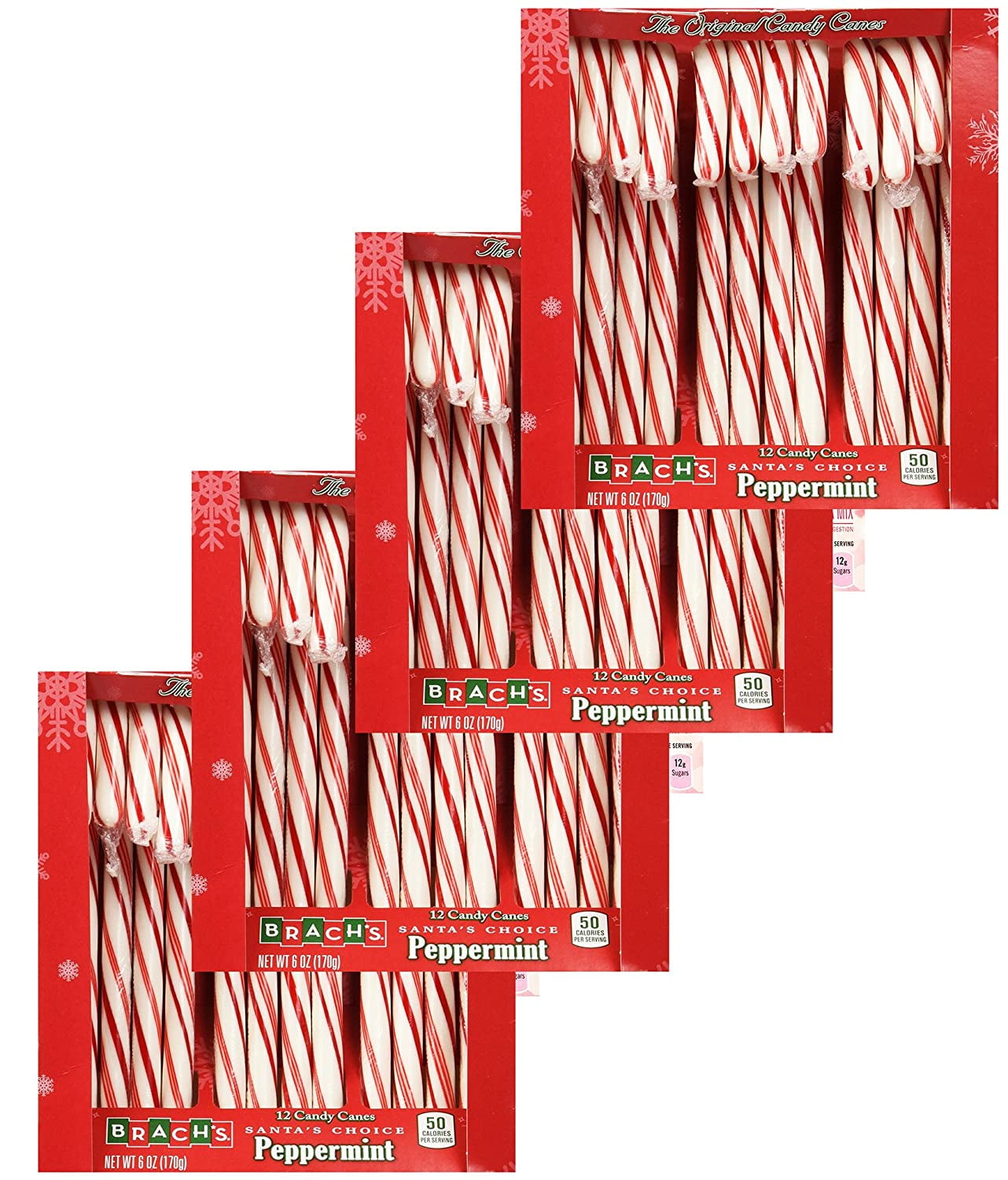 Brachs Original Hard Peppermint Candy Canes 6 oz 12 Ct for Christmas