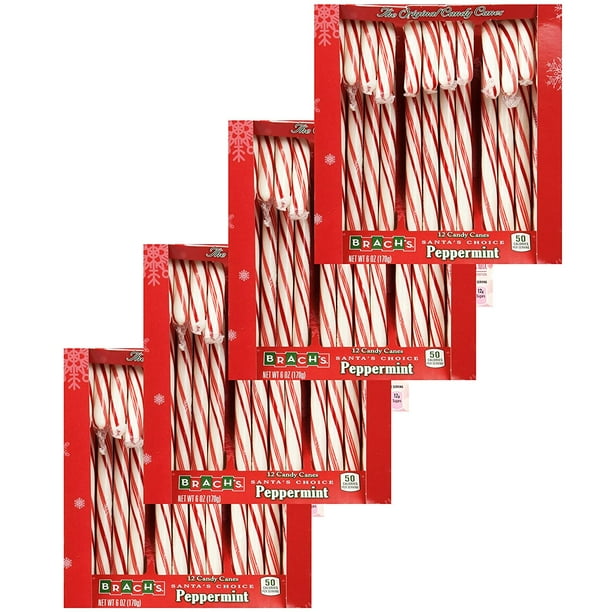 Brachs Original Hard Peppermint Candy Canes 6 oz 12 Ct for Christmas