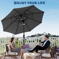 thumbnail image 4 of Garvee 10ft 3-Tier Vented Patio Umbrella, 8 Sturdy Ribs, Crank Lift, Push Button Tilt, Gray, 4 of 8
