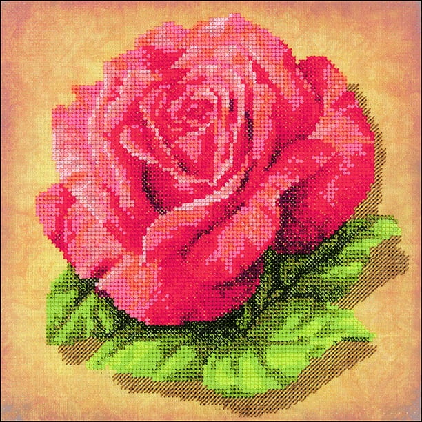 RIOLIS Stamped Cross Stitch Kit 7.75"X7.75"Rose (14 Count) Walmart