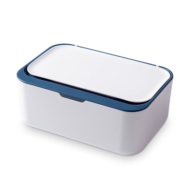 Caja de almacenamiento de tejidos Reutilizable con tapa de gran capacidad Toalla a prueba de polvo Organizador de toallas Hogar para coches de sala de estar Azul Scienceny HA012032-01B