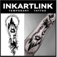 thumbnail image 1 of shiyou-Tattoo Tech, 2 Feuilles Grand Tatouage Semi-Permanent, Design Artistique Adulte, Durée 1-2 Semaines, Imperméable, Style Réaliste, Sans Adhésif, Sans Réflexion (Design Main de l'Il Maléfique), 1 of 4