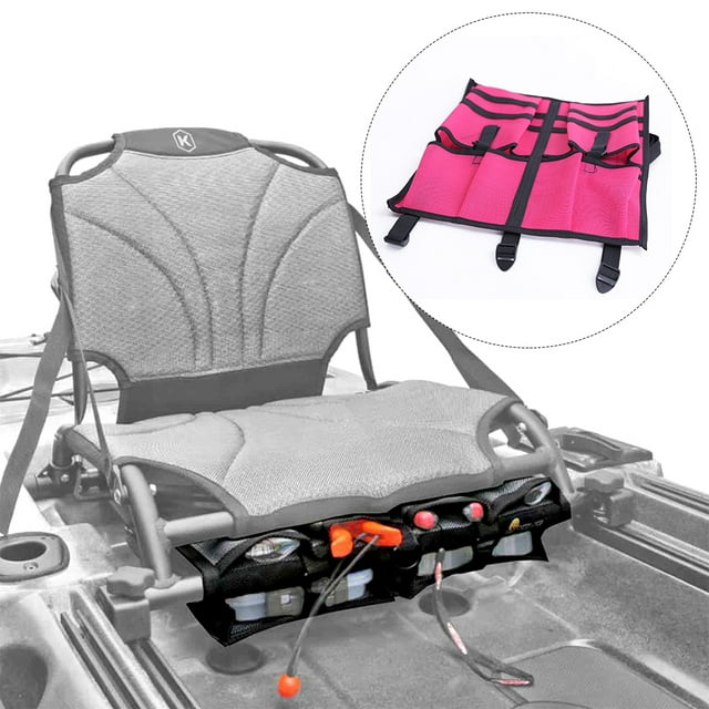 Sac de Rangement pour Kayak Siège de Canot en Nylon Équipement de Pêche Sangle Réglable Outils Pochette Multi-Poches Cadeaux Rafting Yacht Bateau Rouge