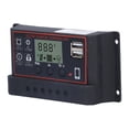 thumbnail image 1 of Contrôleur de Charge Intelligent, Régulateur de Batterie de Panneau Solaire 12V 24V Adaptatif 5V 1A Sortie USB Réglable 3 Étages PWM LCD Affichage pour le Système de Production d'Énergie Rouge, 1 of 8