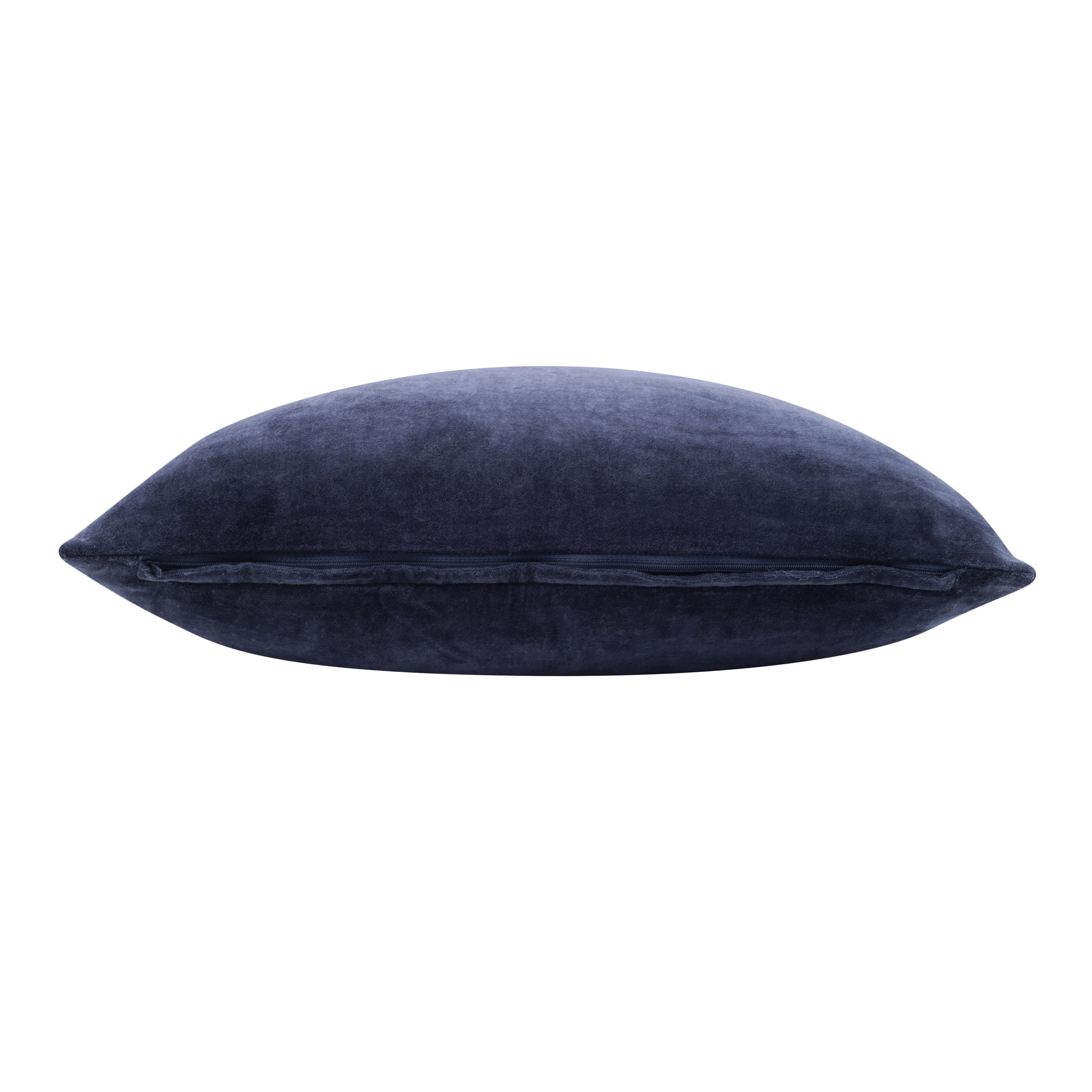 Ox Bay and Stacy Garcia 20" x 20" Ocean Blue Velvet Reversible Cotton Adult Decorative Throw Pillow
