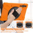 thumbnail image 7 of XYX Case for Samsung Galaxy Tab S7 FE 12.4 inch SM-T730/SM-T733/SM-T736B with 360 Degree Rotating, Hand Strap, Shoulder Strap, Orange, 7 of 7