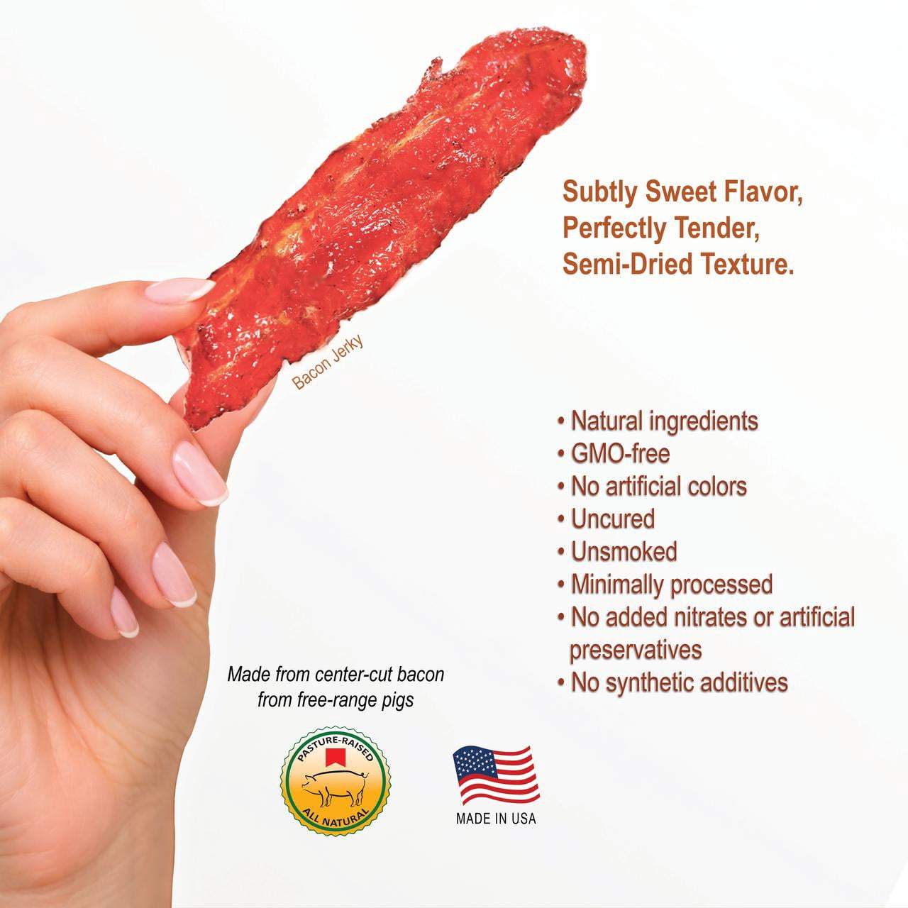 Singapore-Style Fire-Grilled Bacon Jerky (Original Flavor 8 oz.) *Grilled Fresh to Your Order *Shipped the Same Day - L.A. Times "Handmade Gift" Winner