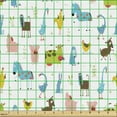 thumbnail image 2 of Cartoon Upholstery Fabric by the Yard, Farm Animals Pattern with Pig Rooster Cow Horse and Sheep Doodle Style Illustration, Decorative Fabric for DIY and Home Accents, Multicolor by Ambesonne, 2 of 5